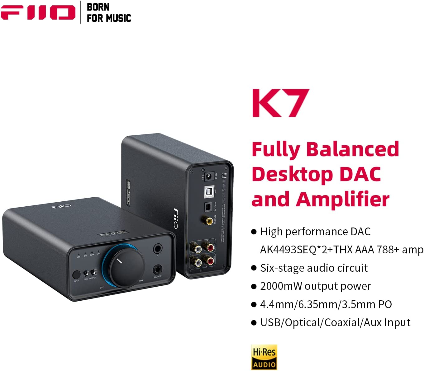 FiiO K7 Balanced Desktop & Headphone DAC/Amplifier