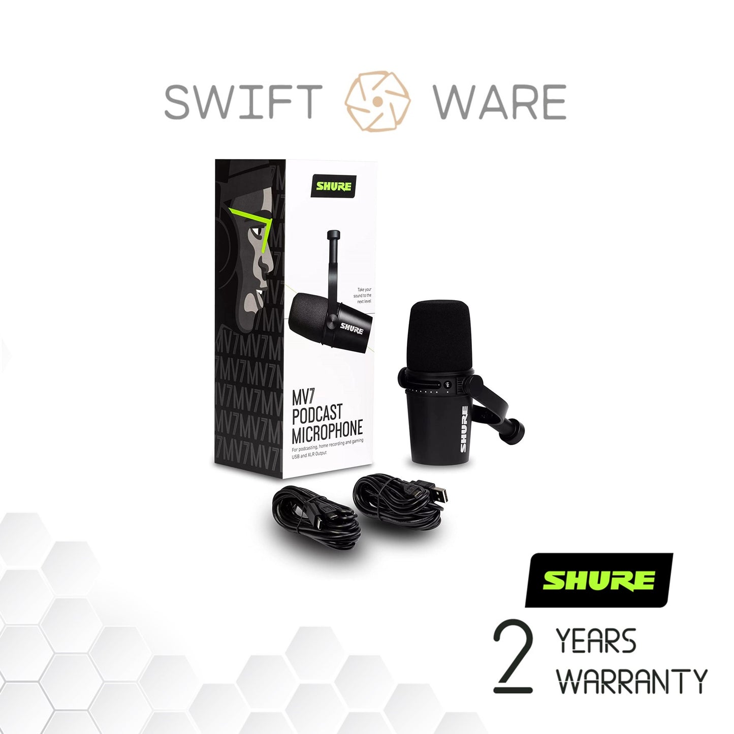 Shure MV7 USB & XLR Podcast Streaming Microphone