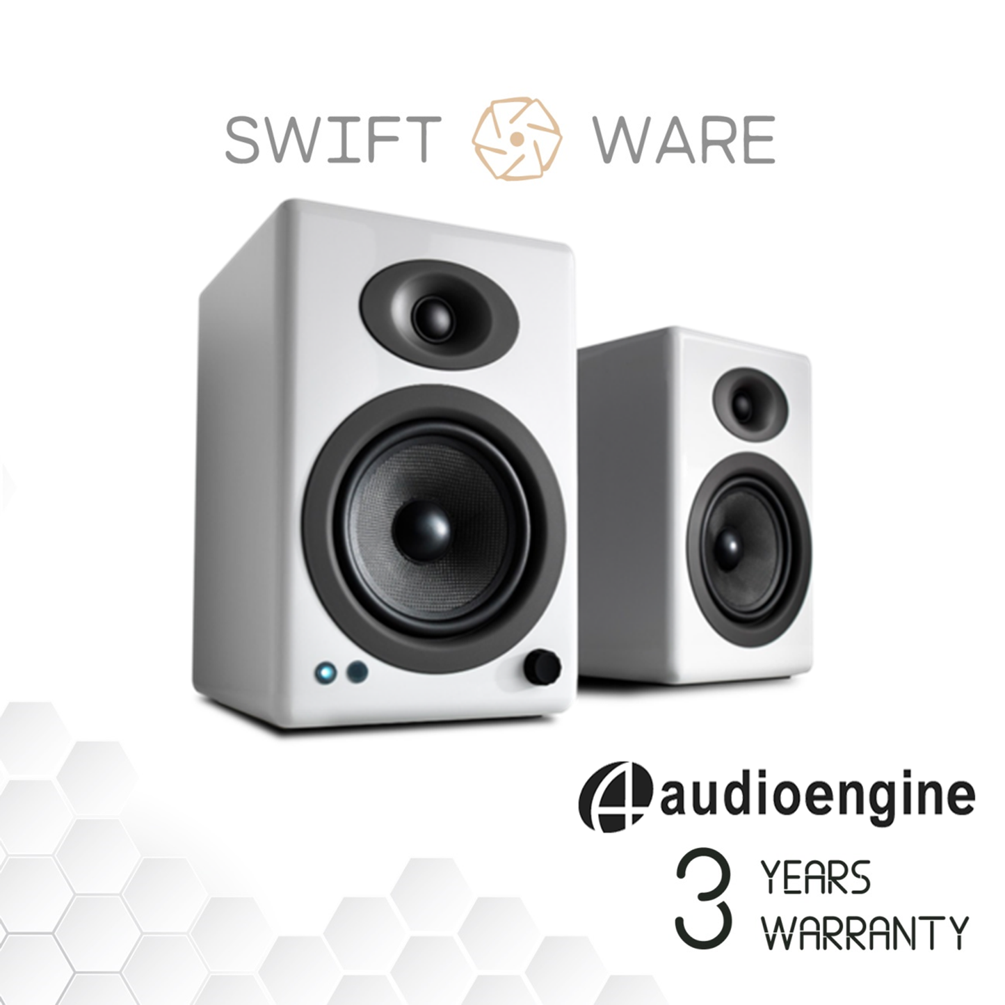 Audioengine A5+ Wireless aptX-HD Bluetooth 5.0 Stereo Desktop Bookshelf Speakers