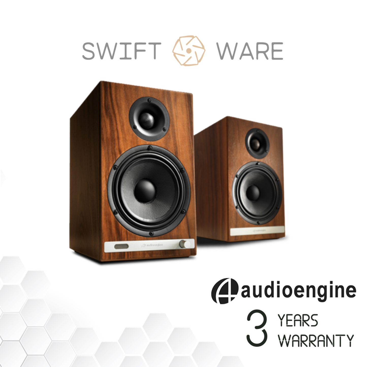 Audioengine HD6 Home Music System Bluetooth Bookshelf Speakers (Walnut)