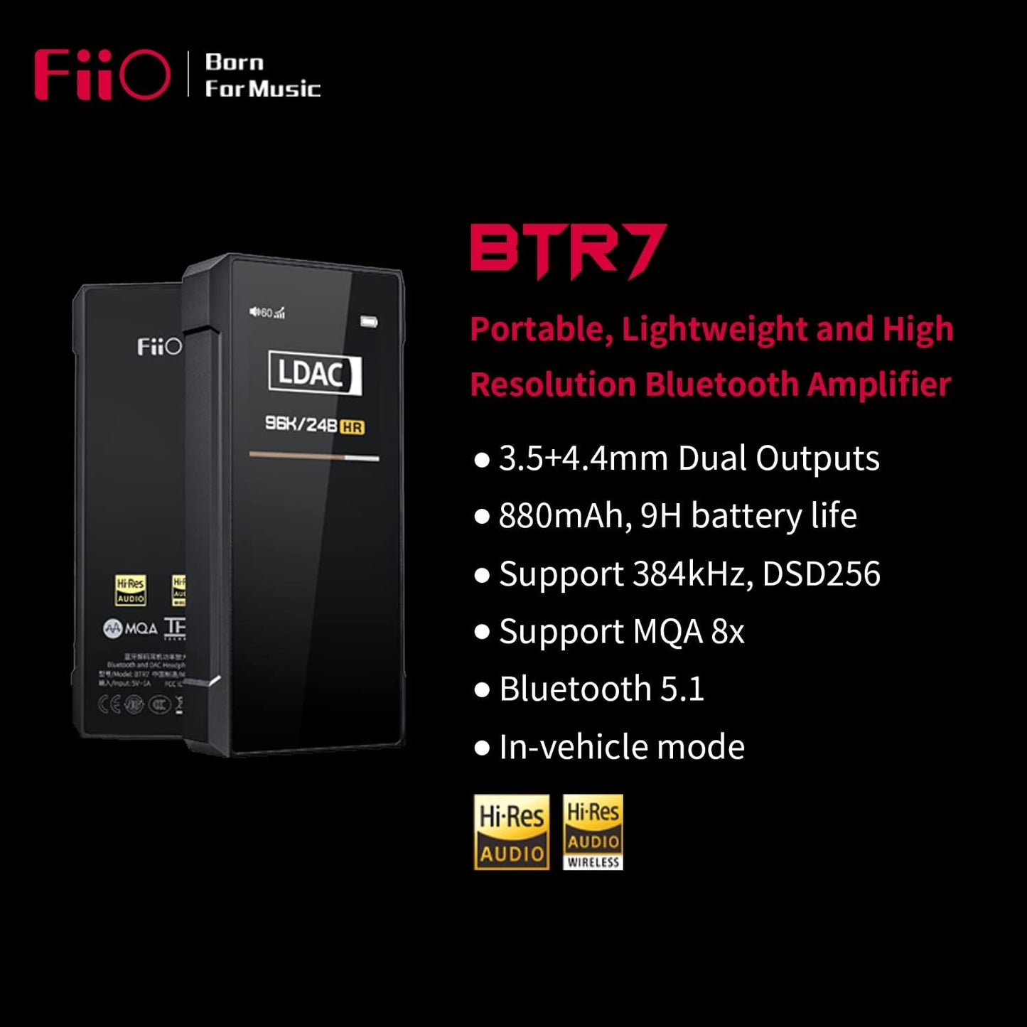FiiO BTR7 Portable Bluetooth Amplifier