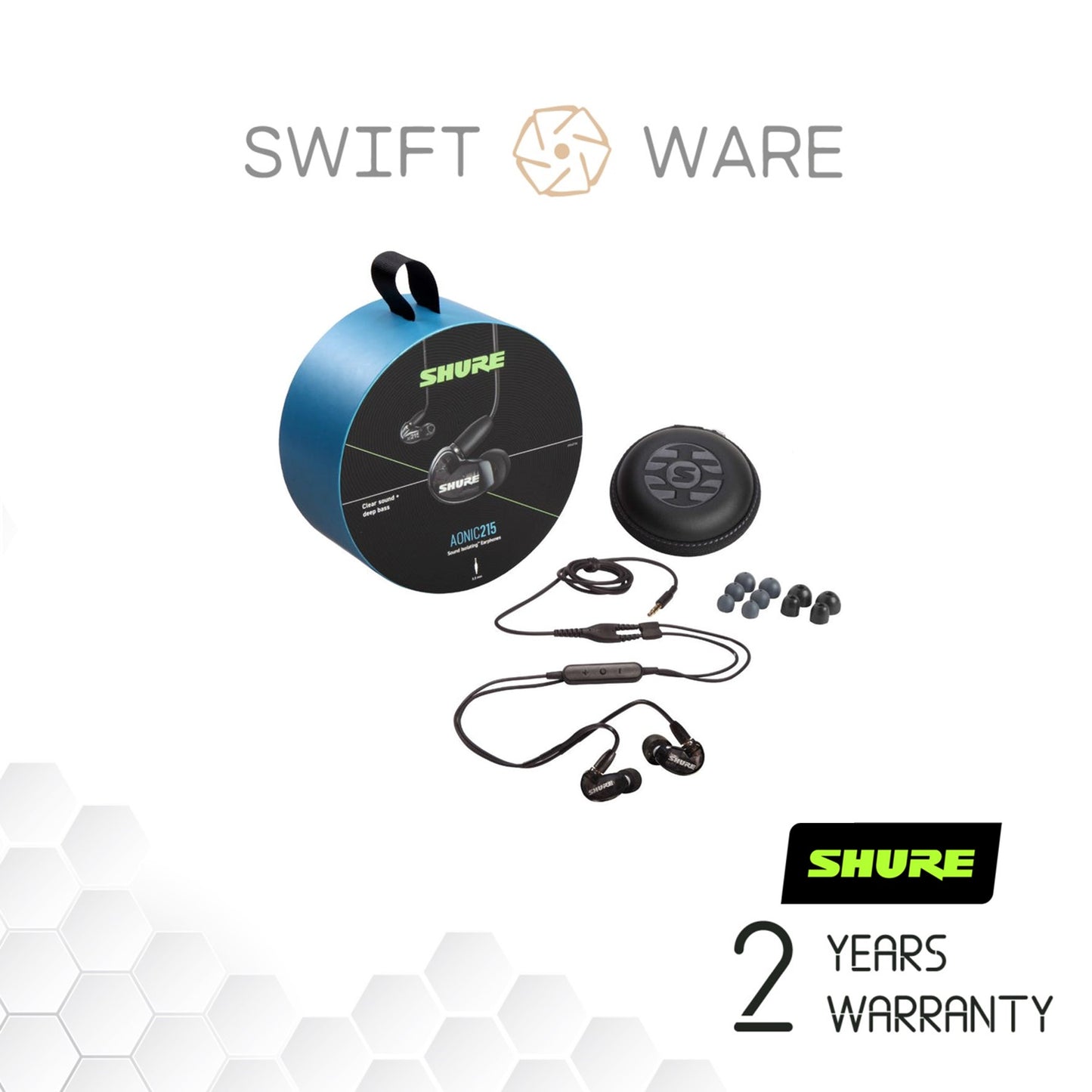 Shure Aonic 215 In-Ear Monitoring Earphone with Remote and Mic Controls For Smartphones