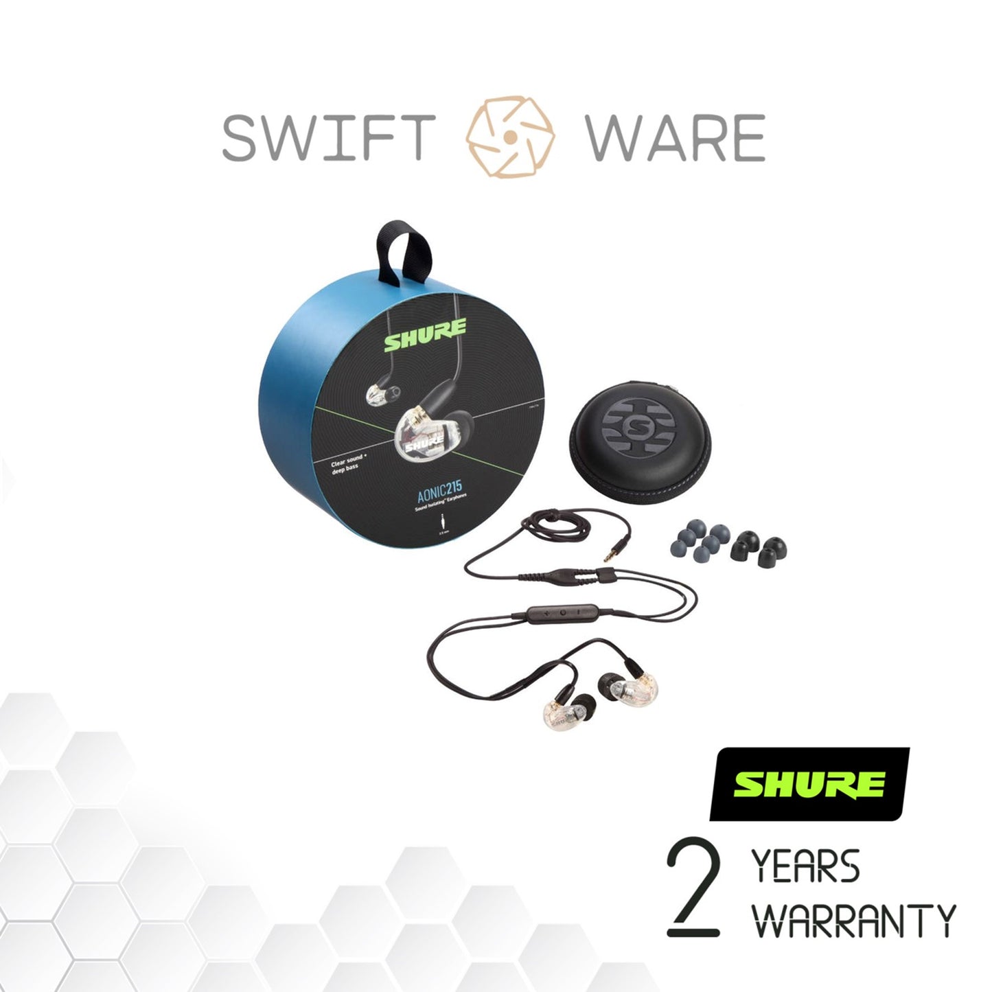 Shure Aonic 215 In-Ear Monitoring Earphone with Remote and Mic Controls For Smartphones