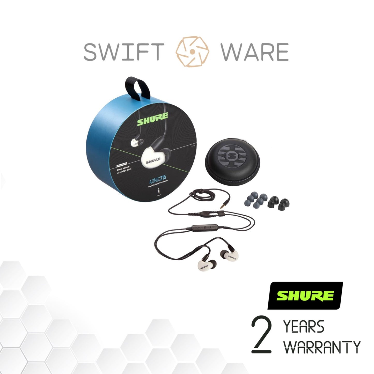 Shure Aonic 215 In-Ear Monitoring Earphone with Remote and Mic Controls For Smartphones