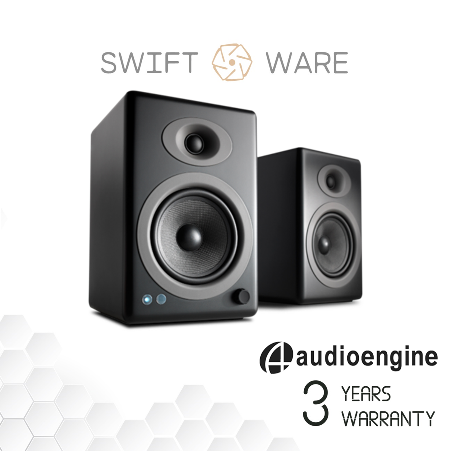 Audioengine A5+ Wireless aptX-HD Bluetooth 5.0 Stereo Desktop Bookshelf Speakers