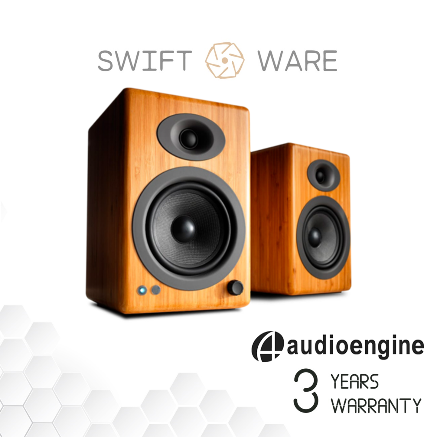 Audioengine A5+ Wireless aptX-HD Bluetooth 5.0 Stereo Desktop Bookshelf Speakers